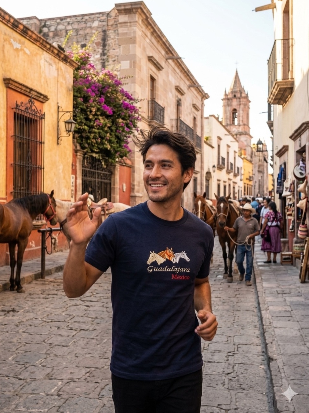 NWT Artisanal Horses embroidered T-shirt